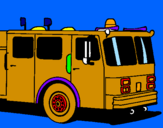 Disegno Camion dei pompieri pitturato su jACOPO