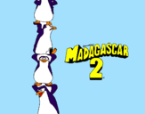 Disegno Madagascar 2 Pinguino pitturato su asia