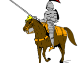 Disegno Cavallerizzo a cavallo  pitturato su sommese   giuseppe