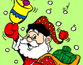 Disegno Babbo Natale con la sua campana  pitturato su ELISA