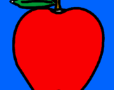 Disegno mela  pitturato su stefano