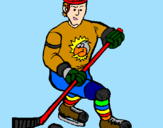 Disegno Giocatore di hockey su ghiaccio pitturato su itaria