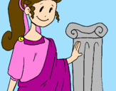 Disegno Giovane romana pitturato su CHIARA