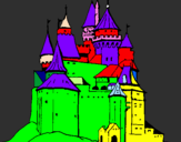 Disegno Castello medievale  pitturato su rodolfo