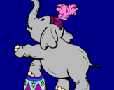 Disegno Elefante  pitturato su ory