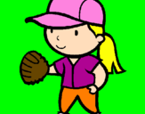 Disegno Giocatrice di baseball  pitturato su Gabriela