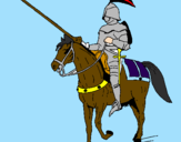 Disegno Cavallerizzo a cavallo  pitturato su xalio