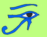 Disegno Occhio di Horus  pitturato su jasmine