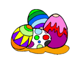 Disegno Uovo di Pasqua pitturato su isdro