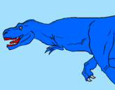 Disegno Tyrannosaurus Rex  pitturato su kaka