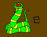Disegno Serpente  pitturato su MATTEO
