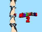 Disegno Madagascar 2 Pinguino pitturato su edison