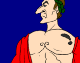 Disegno Giulio Cesare  pitturato su davide