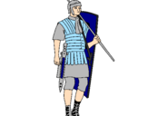 Disegno Soldato romano  pitturato su lorenzo