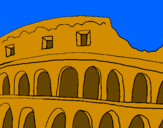 Disegno Colosseo pitturato su chiara