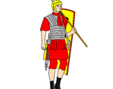 Disegno Soldato romano  pitturato su samuel