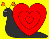 Disegno Lumachina cuore  pitturato su Tommi T.