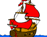 Disegno Barca  pitturato su ilaria