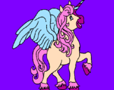 Disegno Unicorno con le ali  pitturato su giggina97