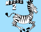 Disegno Madagascar 2 Marty pitturato su sono  babonatale