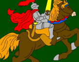 Disegno Cavaliere a cavallo pitturato su annna emma 