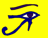 Disegno Occhio di Horus  pitturato su Ivi