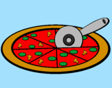 Disegno Pizza pitturato su marty the best