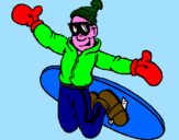 Disegno Salto con lo snowboard pitturato su DENIS