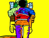 Disegno Astronauta  pitturato su antonio di mario