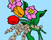Disegno Mazzo di fiori pitturato su vv