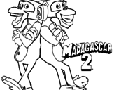 Disegno Madagascar 2 Manson & Phil 2 pitturato su francesca