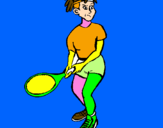 Disegno Ragazza che gioca a tennis  pitturato su PAOLO