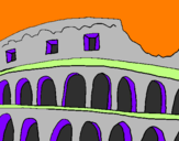 Disegno Colosseo pitturato su giorgia