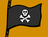 Disegno Bandiera dei pirati pitturato su giovanni
