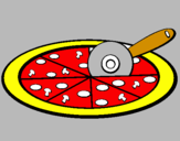 Disegno Pizza pitturato su FEDERICO