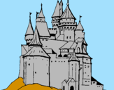 Disegno Castello medievale  pitturato su nicole