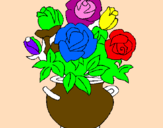 Disegno Vaso di fiori pitturato su i fiori di eliana