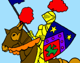 Disegno Cavaliere a cavallo pitturato su CAVAL IERE FREDDY