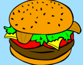 Disegno Hamburger completo  pitturato su ELISA