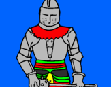 Disegno Cavaliere con una mazza  pitturato su paolo