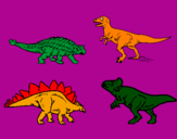 Disegno Dinosauri di terra  pitturato su elsa