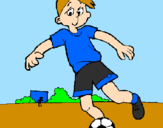 Disegno Giocare a calcio pitturato su greta