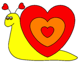 Disegno Lumachina cuore  pitturato su Elisa