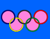 Disegno Anelli dei giochi olimpici  pitturato su aurora