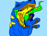 Disegno Velociraptor  II pitturato su francesco