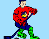 Disegno Giocatore di hockey su ghiaccio pitturato su lorenzo
