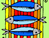 Disegno Pesce pitturato su tella