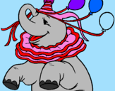 Disegno Elefante con 3 palloncini  pitturato su Doriana