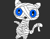 Disegno Mummia gatto scaraboechio pitturato su killo