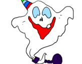 Disegno Fantasma con cappellino da festa  pitturato su nicolas 